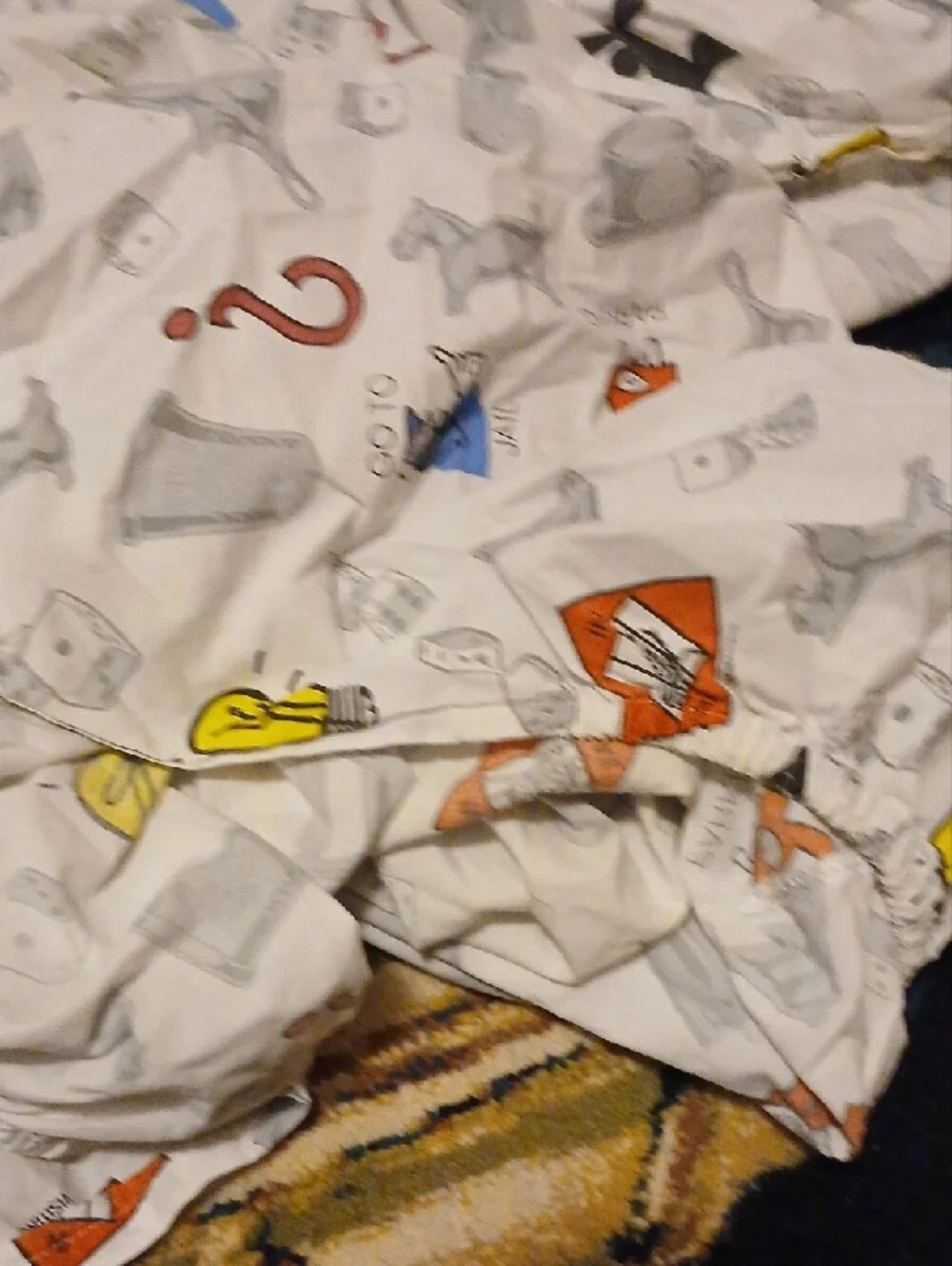 Monopoly Print White Bedding Cover with Game Icon Pattern